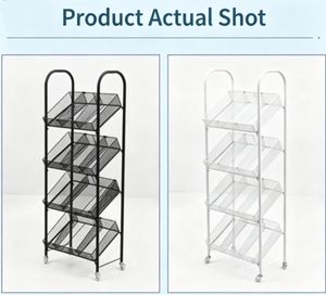 Customizable Slanted Wire Mesh Display Cart
